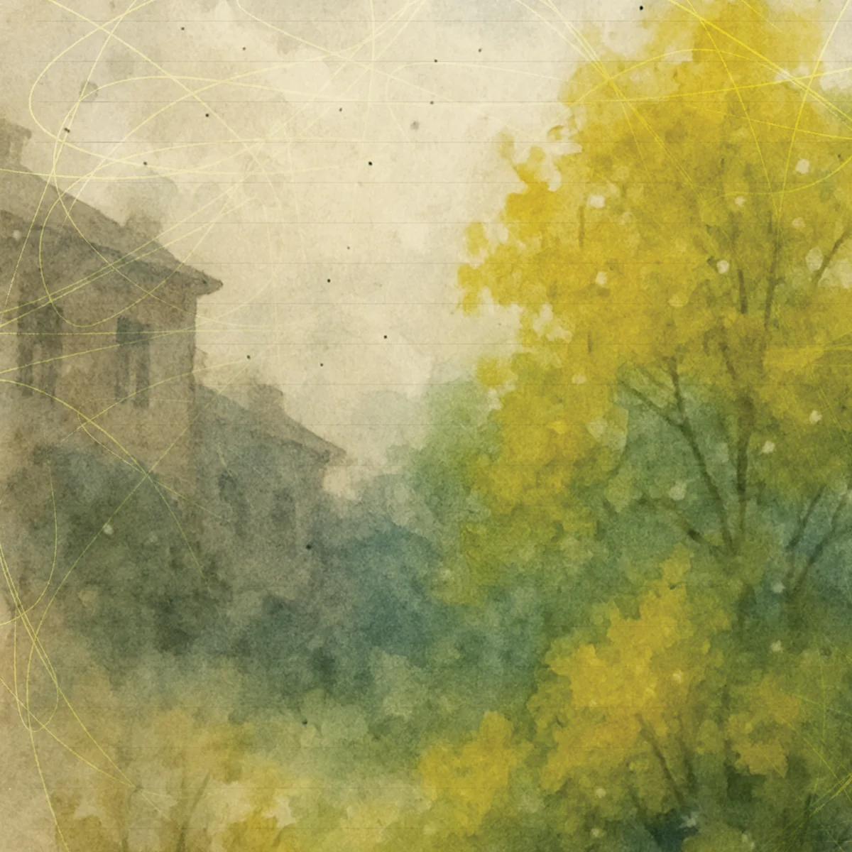 Example page from Echoes Inked: The Forgotten Field Journal Reverse Coloring Book